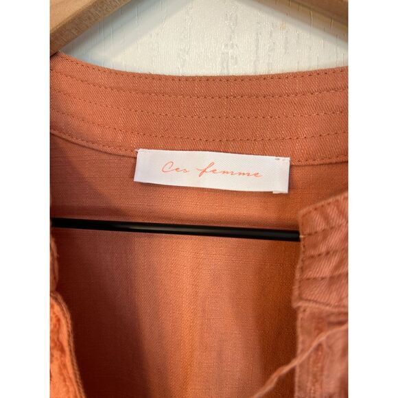 Ces Femme Terracotta Orange Boho Mini Dress - Picture 8 of 9